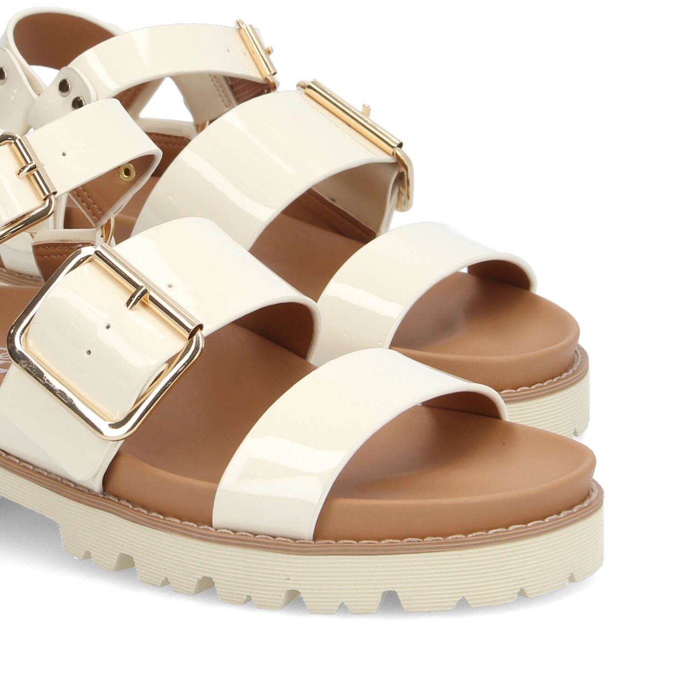 JUNE ANKLE W - PATENT - BLANC CASSE